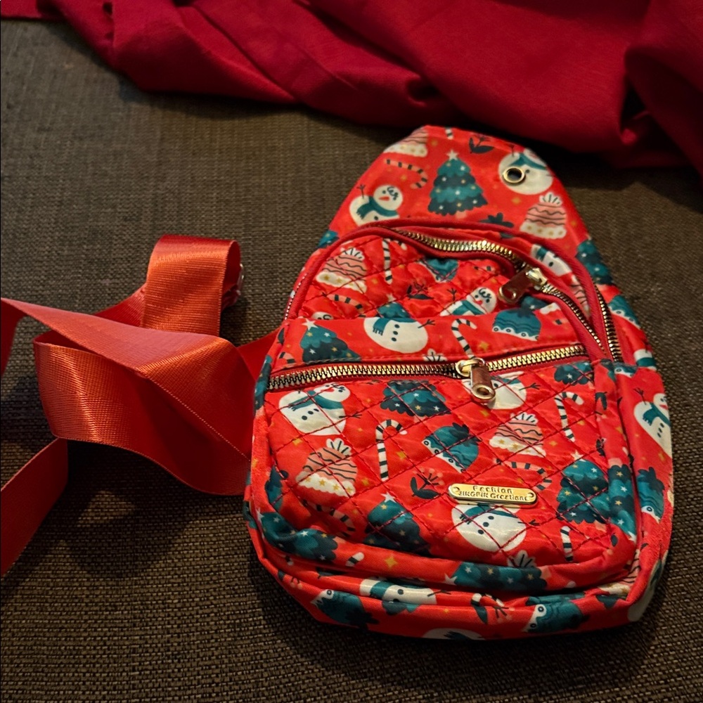 Festive Red Christmas Crossbody Bag